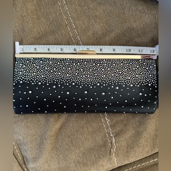 INC International Concepts Black Rhinestone Clutch - Picture 3 of 5